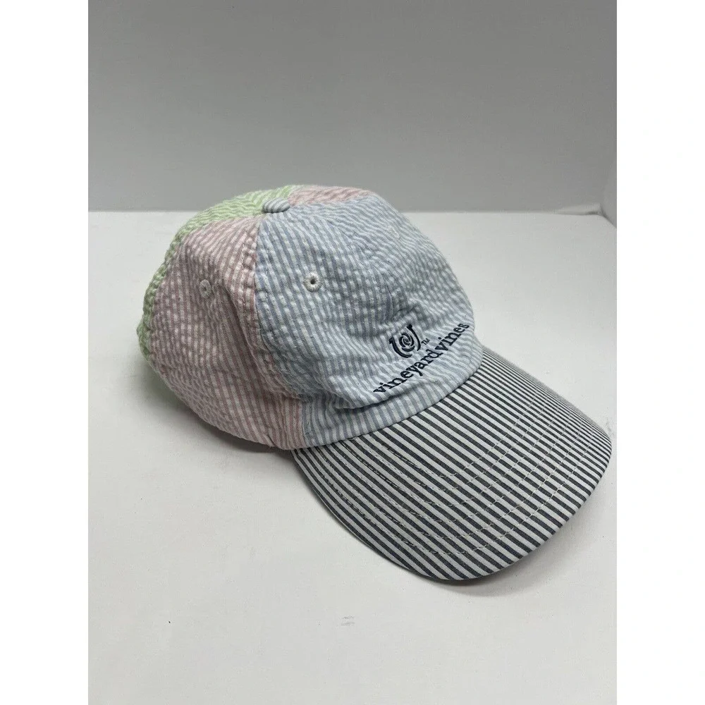 Vineyard Vines Kentucky Derby Collab Unisex Seersucker Adjustable Hat Cap